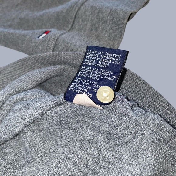 Tommy Hilfiger Gray Striped Long Sleeve Polo Shirt - Picture 8 of 8